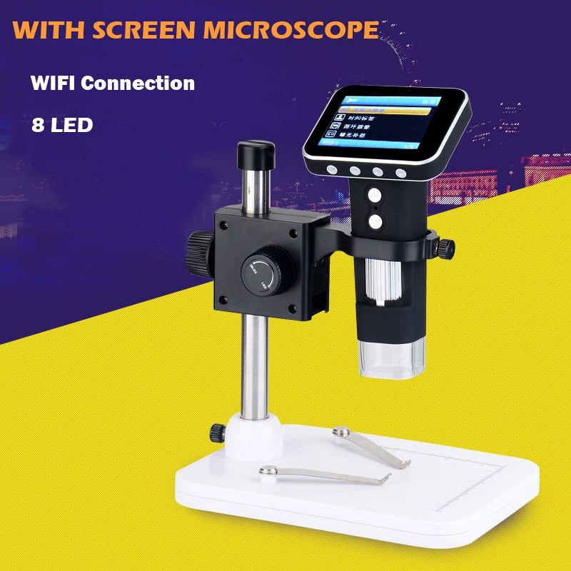 

2.5" LCD Screen USB Digital Microscope with 20X-500X Continuous Magnification Zoom,8 LED Light Source 3M Image Sensor for Repair