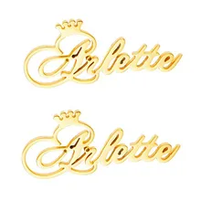 1 пара индивидуальные инициалы из нержавеющей стали настроить имя курсивная табличка серьги-гвоздики для женщин Brincos Femme