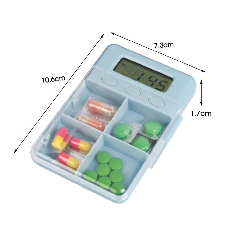 Digital pill box timer Digital Medicine Pills Reminder Box, 4 Pill