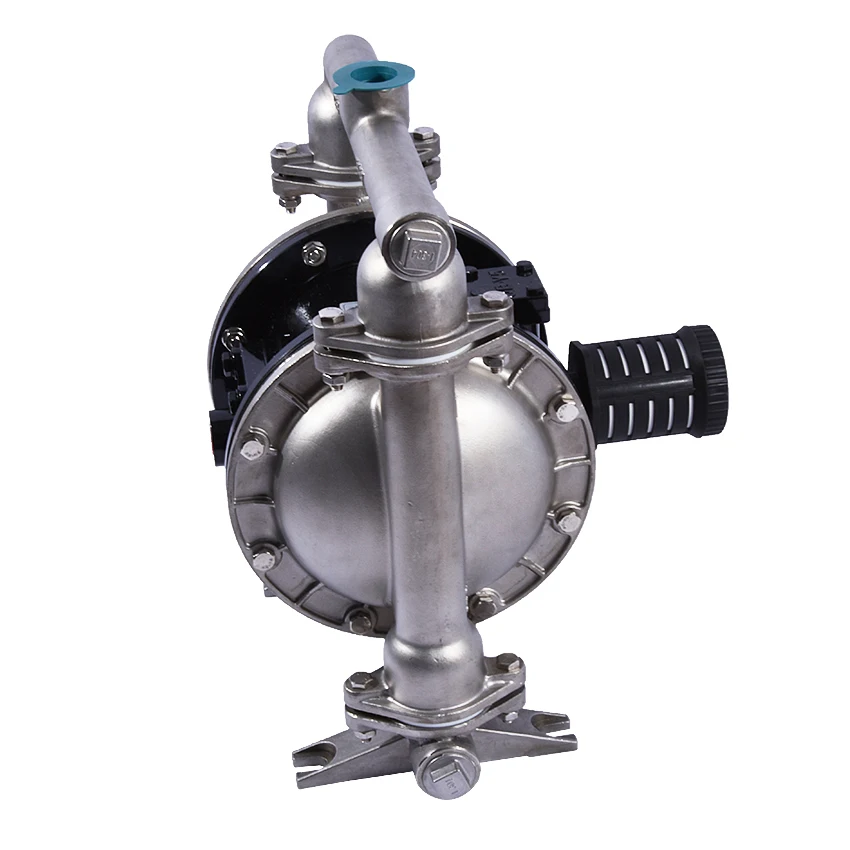 

QBY-25P 304 Edible pneumatic diaphragm pump with stainless steel diaphragm ,Nitrile/PTFE F4/Teflon F46 optional three diaphragms