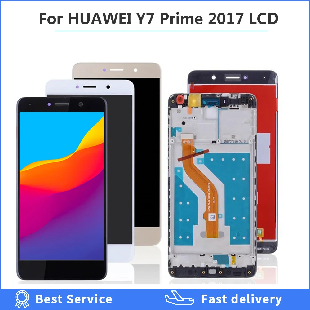 ЖК-дисплей для HUAWEI Y7 Prime дигитайзер сенсорного экрана Huawei 2017 с рамкой TRT L21 L21A L21X LX2
