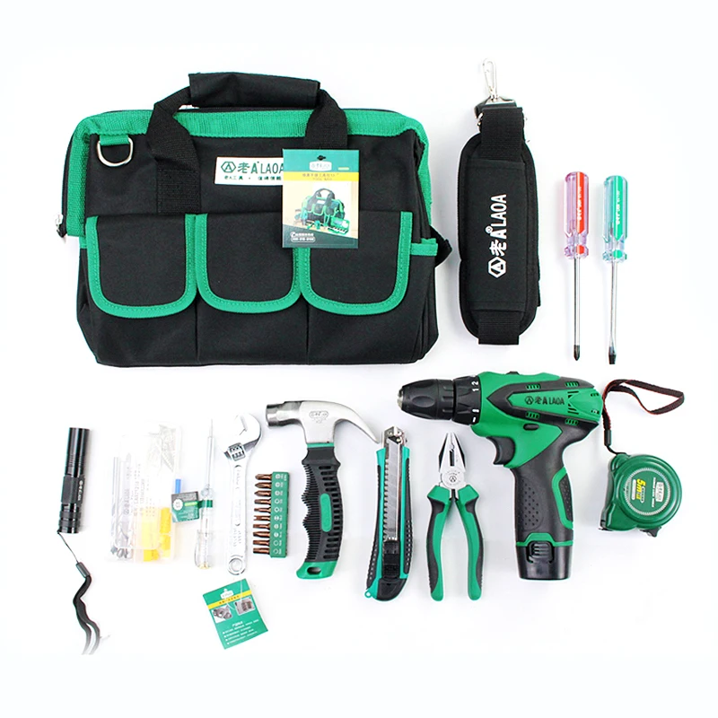 

LAOA 35PCS Power Tools Set 18 Gears 12V Li-ion Electric Drill Torque Adjustable 25N.m Electrical Drill With Measue tape Pliers