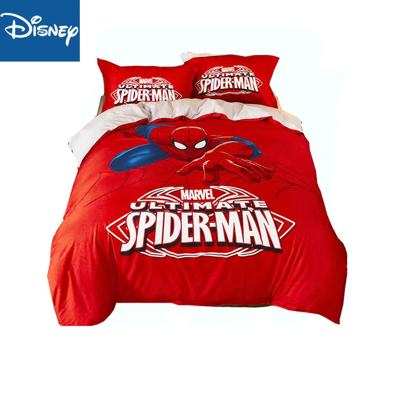 Queen Size Spider Man Bedding Set For Boys Bed Decor Single Quilt