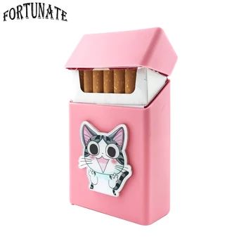 

Cute Cat Badge Silicone Cigarette Box Cigarette Case Cover Smoking Accessories 20 Cigarettes Box Cigarette Holder Tobacco Box