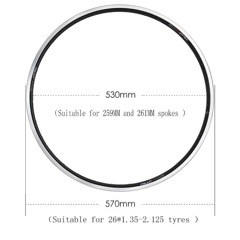 MEIJUN mountain bike ring 26 inch double Aluminum Alloy V disc brake 32 hole 36 hole car wheel rim ring