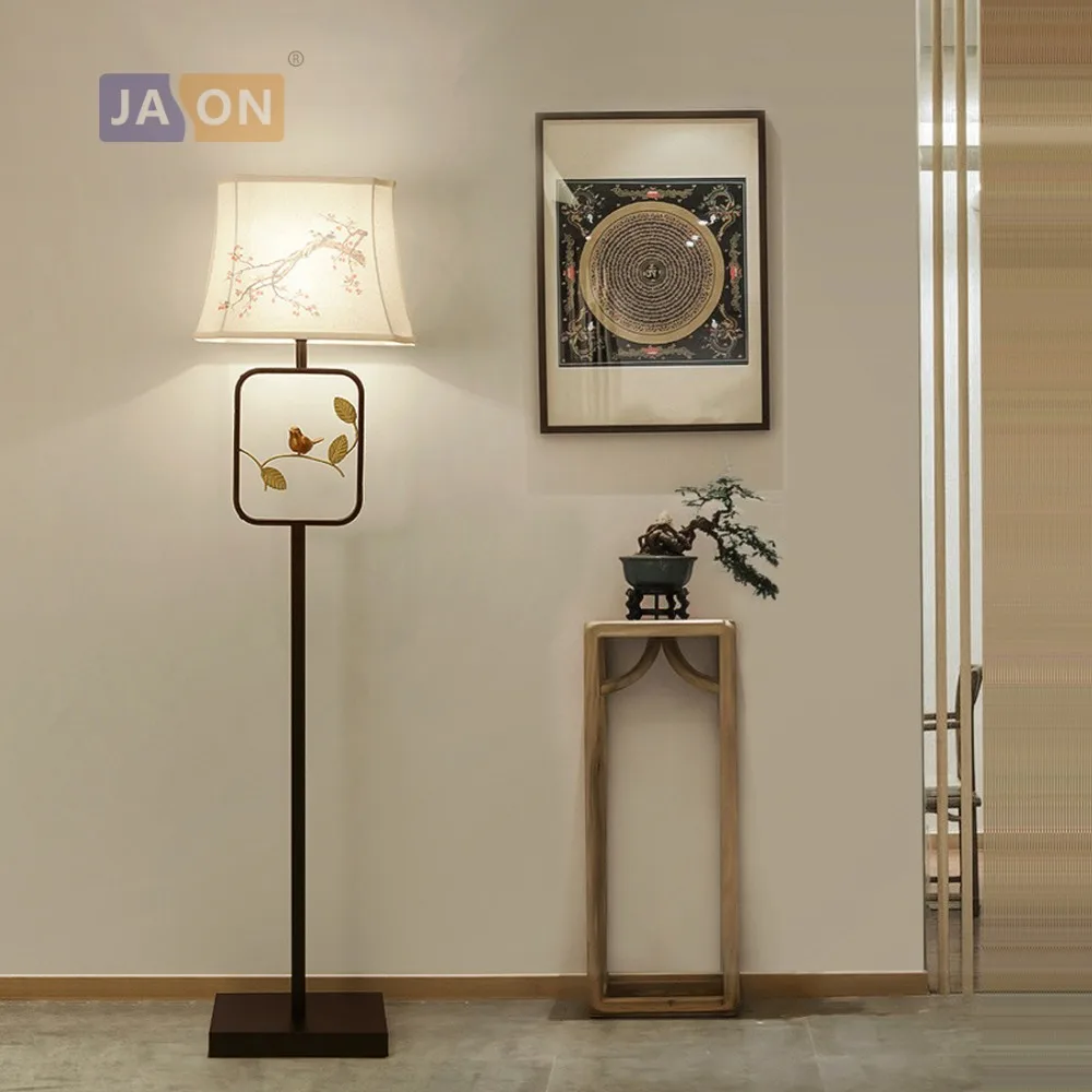 

led e27 Chinese Iron Fabric Golden Bird LED Lamp LED Light LED Floor Lamp Floor Light For Dinning Room Bedroom