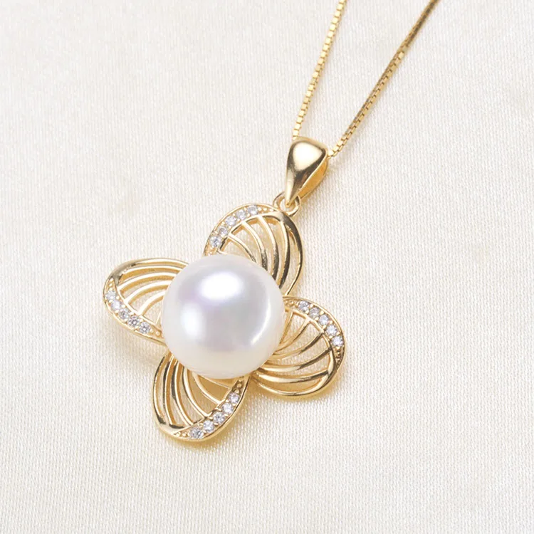 Super Fashion Flower Pearl Pendant Jewelry Findings S925 Sterling Silver Components Silver&ampGold Color 3Pcs | Украшения и