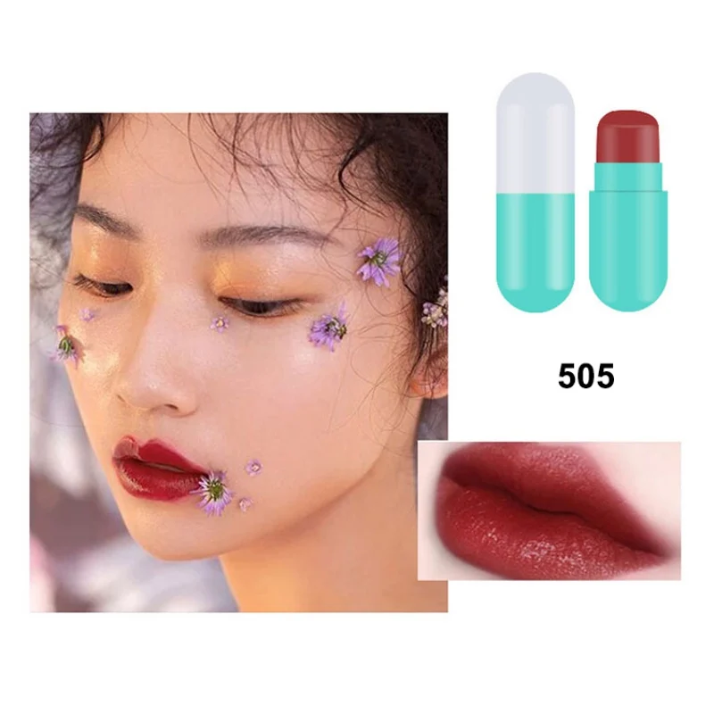 5pcs/set Capsule Small Lipstick Set Long-Lasting Sexy Waterproof Moisturizing Matte Lip Stick Kit |