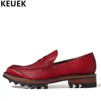 Men Flats Fashion Genuine leather Carved Dress shoes Elevator Slip-On Brogue Shoes Oxfords Spring/Autumn Male Loafers 022