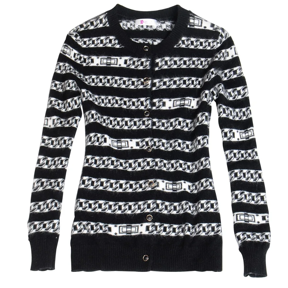 ZHILI 2018 New Autumn Winter Women's Striped Thicken Cashmere Sweater