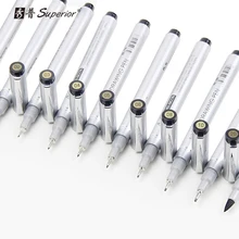 Превосходный 10 шт./лот Neelde мягкая кисть тонкая линия ручка черный эскиз маркеры водонепроницаемый карандаш для рисования 10 различных размеров пигментный лайнер