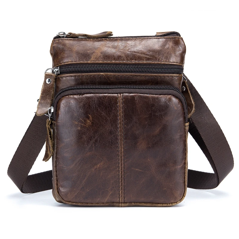 Мужские повседневные сумки через плечо от известного бренда BULL CAPTAIN, модная мужская сумка из натуральной кожи, мини сумки на плечо для мужчин - Цвет: coffee