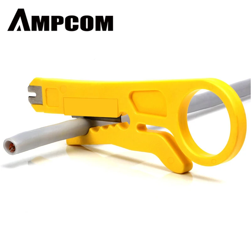 AMPCOM Mini Portable Wire Stripper Cutter Impact Punch Down Tool 110 Blade for Network Wire Cable