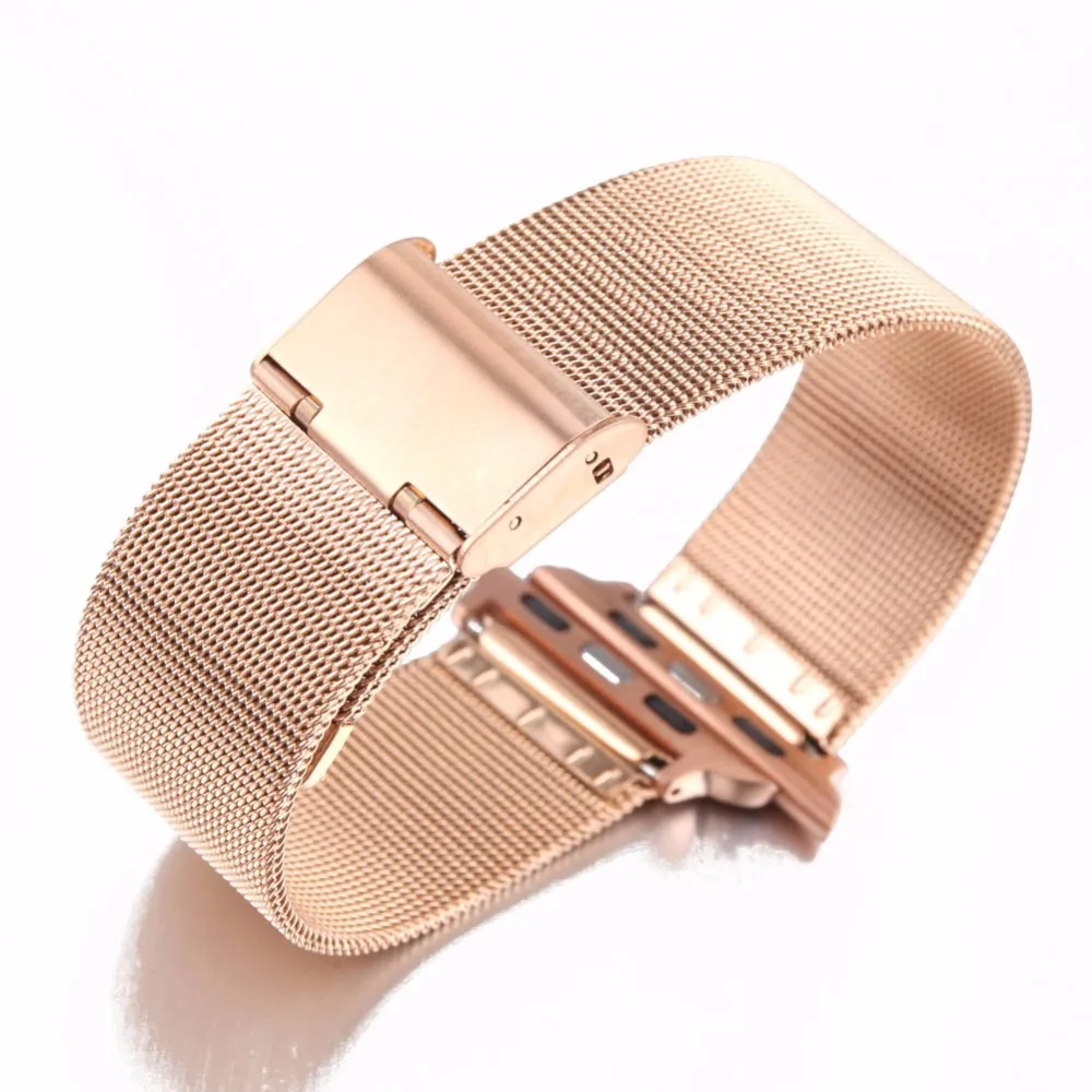 BUMVOR Milanese Loop Stainless Steel Watchband for Apple Watch Series 4/3/2/1 Double Buckle 44/40/42/38MM Strap For iwatch Band BUMVOR Milanese Loop Stainless Steel Watchband for Apple Watch Series 4/3/2/1 Double Buckle 44/40/42/38MM Strap For iwatch Band