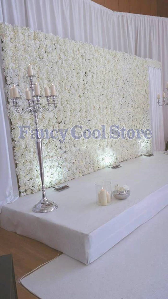 White Wedding Flower Wall Flower with Stand Rose & Hydrangeas Backdrop