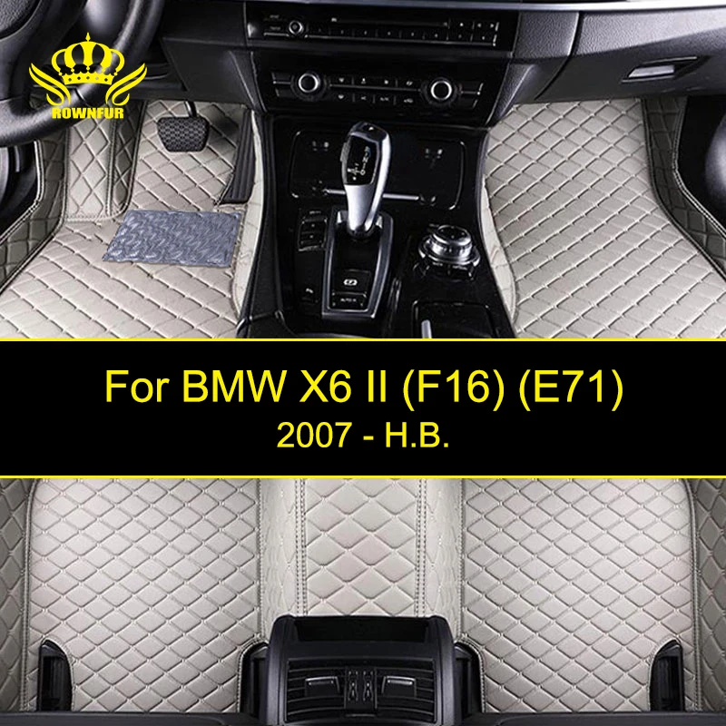 

3D Car Floor Mats For BMW X6 (F16 E71) Artificial Leather Car Mats Custom Fit Most Cars Waterproof Interior Carpet Mats