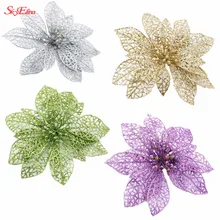 10 шт./лот Искусственные цветы к Рождеству рождественские украшения для дома Рождественская елка украшения для рождественской елки год Декор 5Z