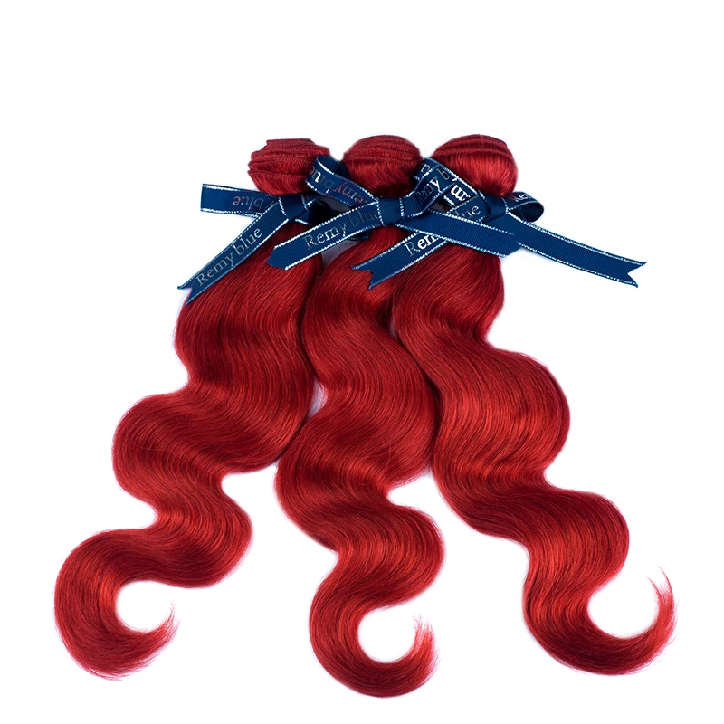 Remy Blue Red Hair Bundles Burgundy Brazilian Body Wave Bundles Deals 10-26 inch Human Hair Weave Extension Remy Hair No Tangle (27)