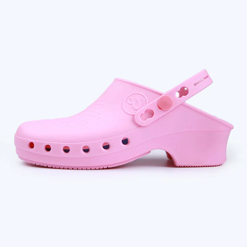 Резиновые шлепанцы медицинский тапочек Доктор Медсестры обувь противоскользящая износостойкая TPE высокотемпературная противокислотная обувь защитная обувь - Цвет: Розовый