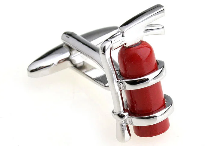 Free shipping Novelty Cufflinks red color fire extinguisher design copper material men cufflinks whoelsale&ampretail | Украшения и