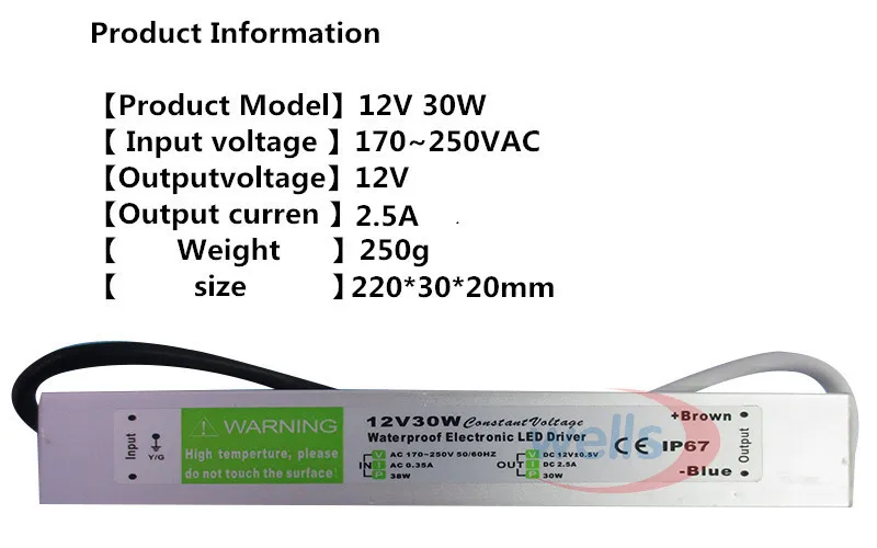 

LTECH 50pcs 12V 20W , 20pcs 12V 30W waterproof power