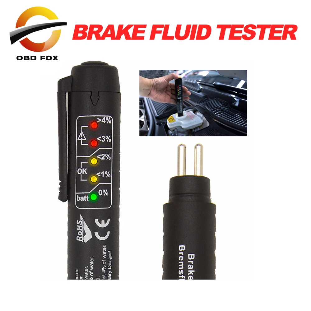 Auto Liquid testing Brake Fluid Tester pen 5 LED indicator display for