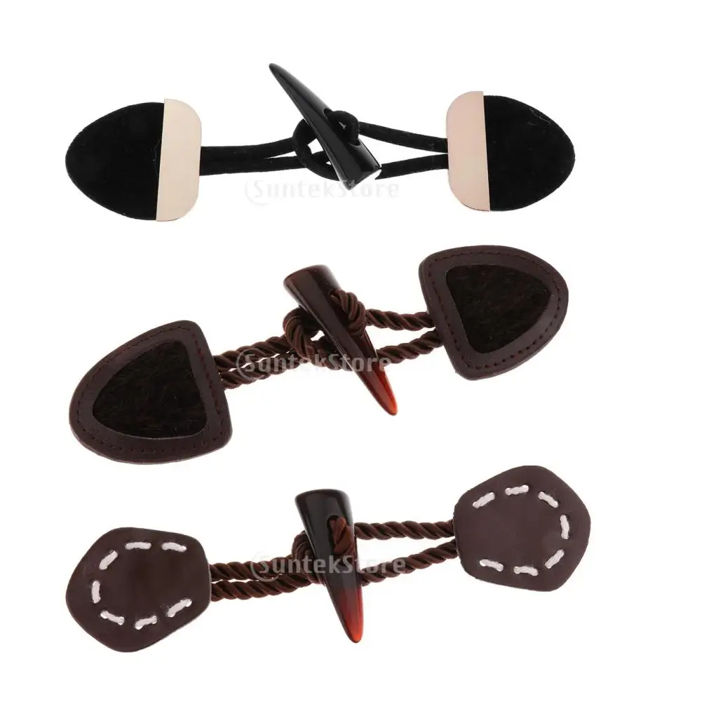 3 Pair Mixed Horn Toggle Sewing Closures Buttons For Coat Jacket Duffle
