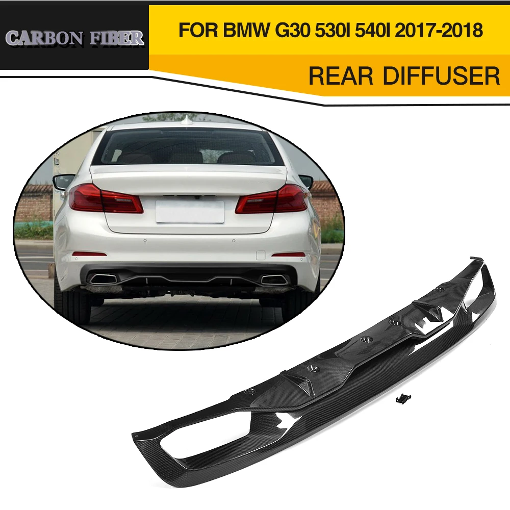 Car Styling Carbon Fiber Auto Rear Diffuser Lip Spoiler For BMW 5