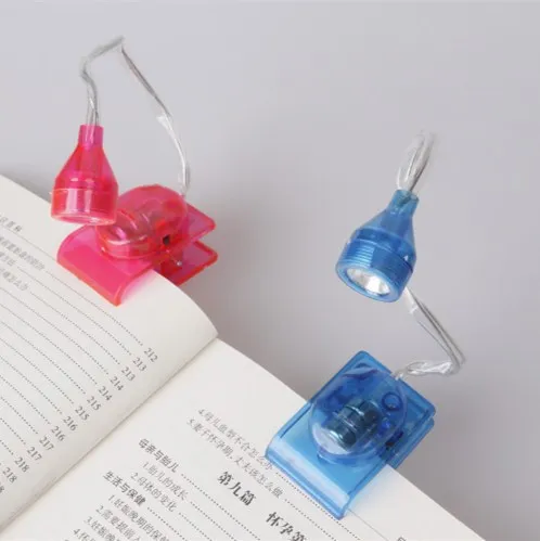 

Mini LED Bulbs Clip On Adjustable Head Book Battery Portable Reading Lamp Light Bright Bedside For Student Library Small Night