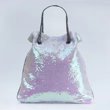 Женская сумка, модная сумка на цепочке с блестками, роскошная сумка на плечо, женская сумка-мешок на шнурке, вечерняя сумка-тоут