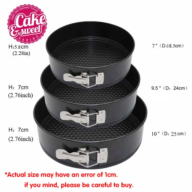 Non Stick Set of 3 Round Springform Pan with Loose Base Cake Baking Tin  Interlocking Bakeware - AliExpress