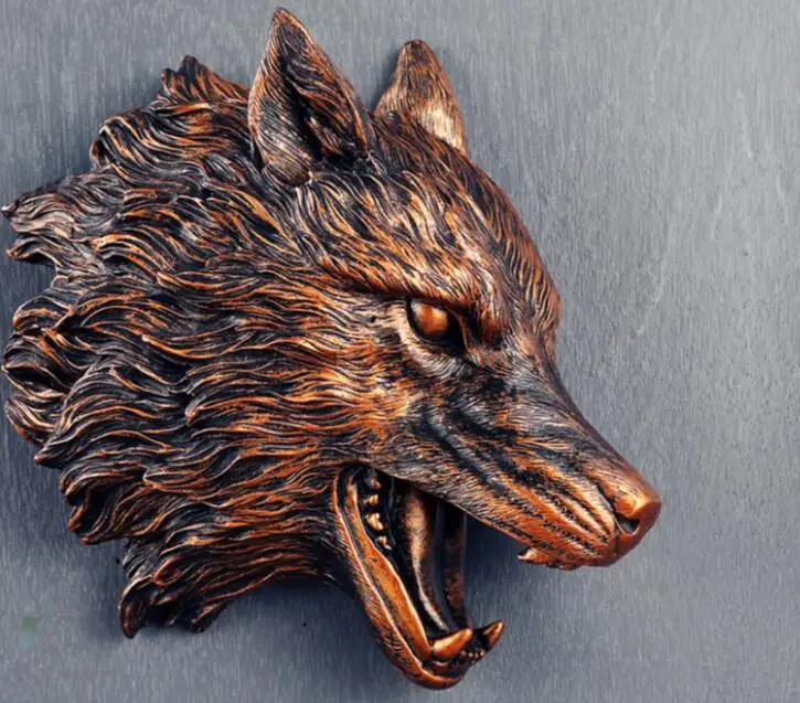 

wolf pendant animal living room wall mural bar retro three-dimensional decorative wall personality special offer statue estatua