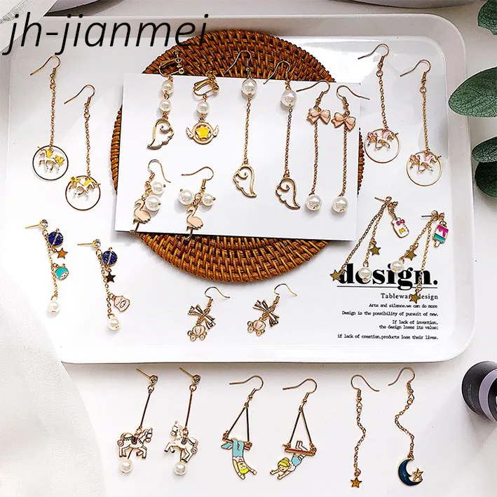 

Jewelry Long Earrings Cute Drop Oil Cartoon Fairy Girl Animal Simple Personality Earrings