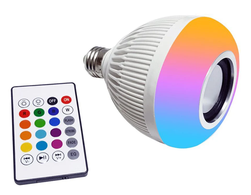 cheap E27 Smart Wireless Bluetooth 12W Stereo Audio LED Speaker bulbs