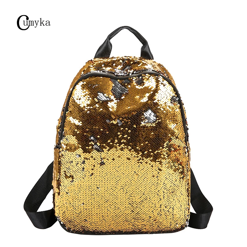 

CUMYKA Sequin Backpack Women 2019 New Hip Hop Backpack Fashion Large Capacity Travel Bag School Student Backpacks Zipper Glint