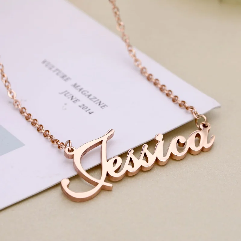 Rose Gold Silver Color Personalized Custom Name Pendant Necklace Stainless Steel Customized Nameplate Necklace Handmade Gift Buy At The Price Of 4 47 In Aliexpress Com Imall Com