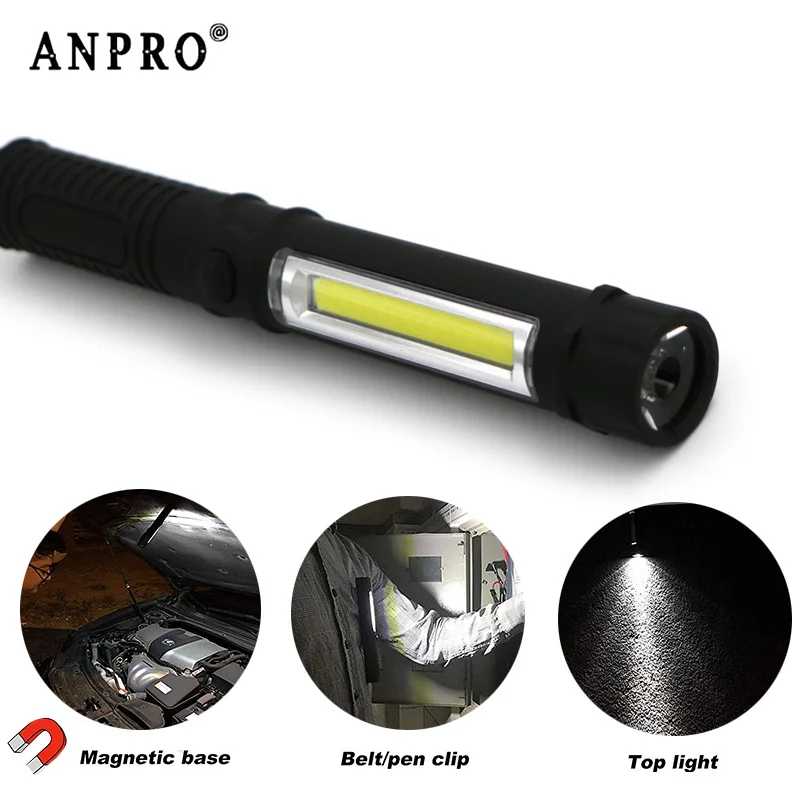 

Anpro Mini LED Flashlight With Magnet Clip Multifunction Led Hand Torch Light For Outdoor Camping Working Inspection Lamp