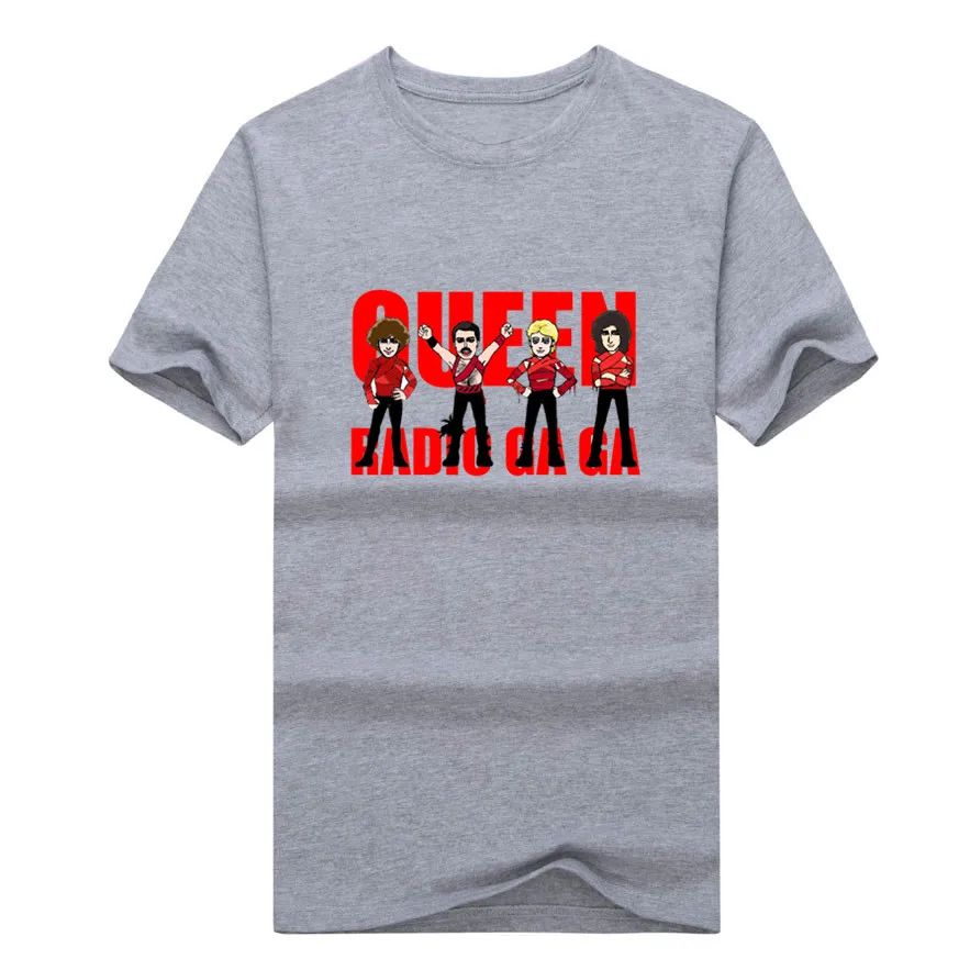 Queen radio ga ga cartoon logo font b Mens b font T Shirts 2017 Summer Fashion