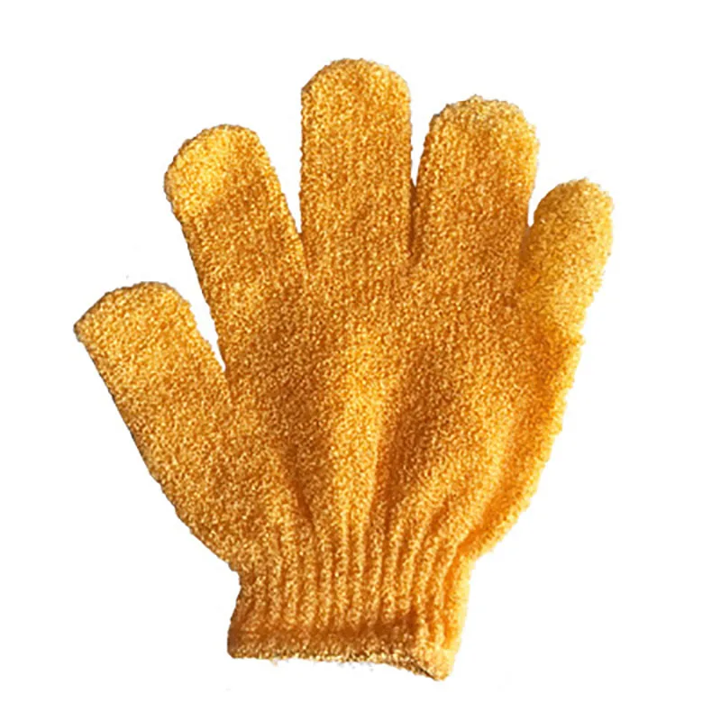 Нейлоновая перчатка для ванны и душа, отшелушивающая перчатка для мытья кожи, спа, массажная губка, скраб для тела, моющая перчатка для ванной - Цвет: Цвет: желтый
