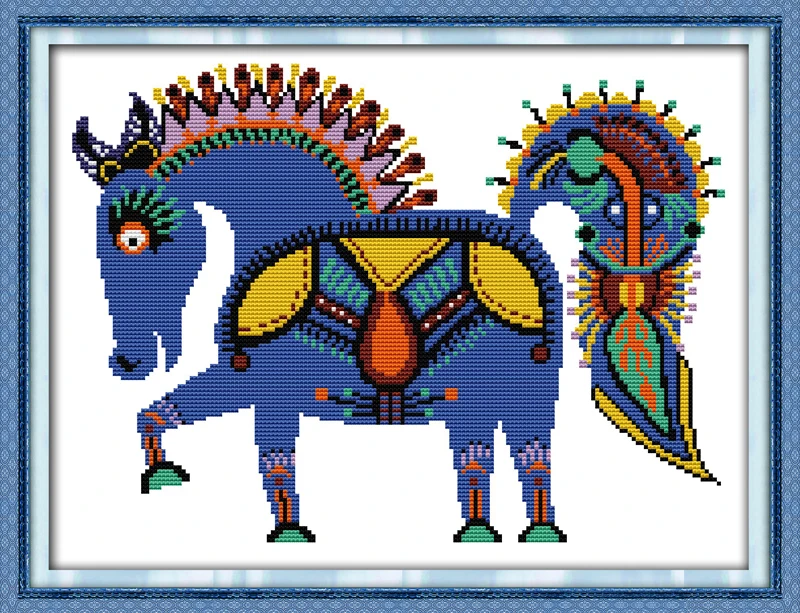 

The happy horse, counted printed on fabric DMC 14CT 11CT Cross Stitch kits,embroidery needlework Sets Home Decor