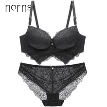 Norns, женское нижнее белье, набор, прозрачный бюстгальтер, пуш-ап, красный, маленькая грудь, нижнее белье, кружевная вышивка, интимные бюстгальтеры, сексуальный комплект нижнего белья