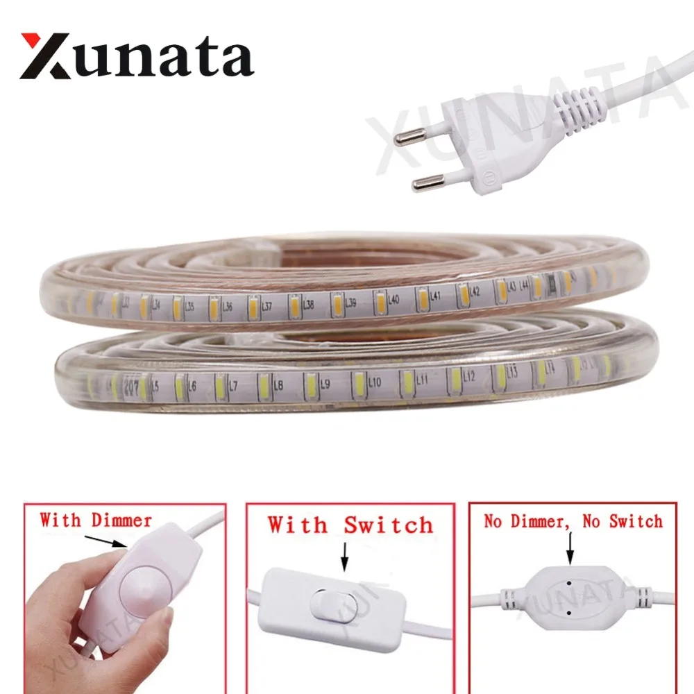 AC220V SMD 3014 Светодиодная лампа теплая/белая/синяя 120 светодиодов/м