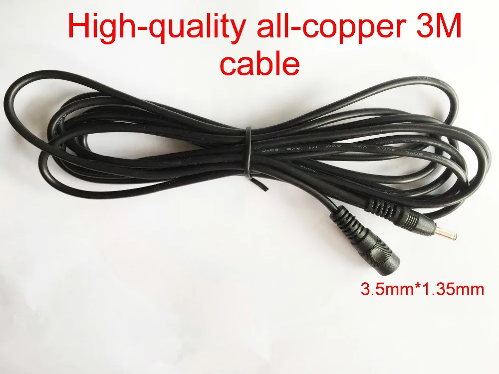 50pcs High quality all copper DC 5V Extension Power Cable Cord 3M 3.5mm