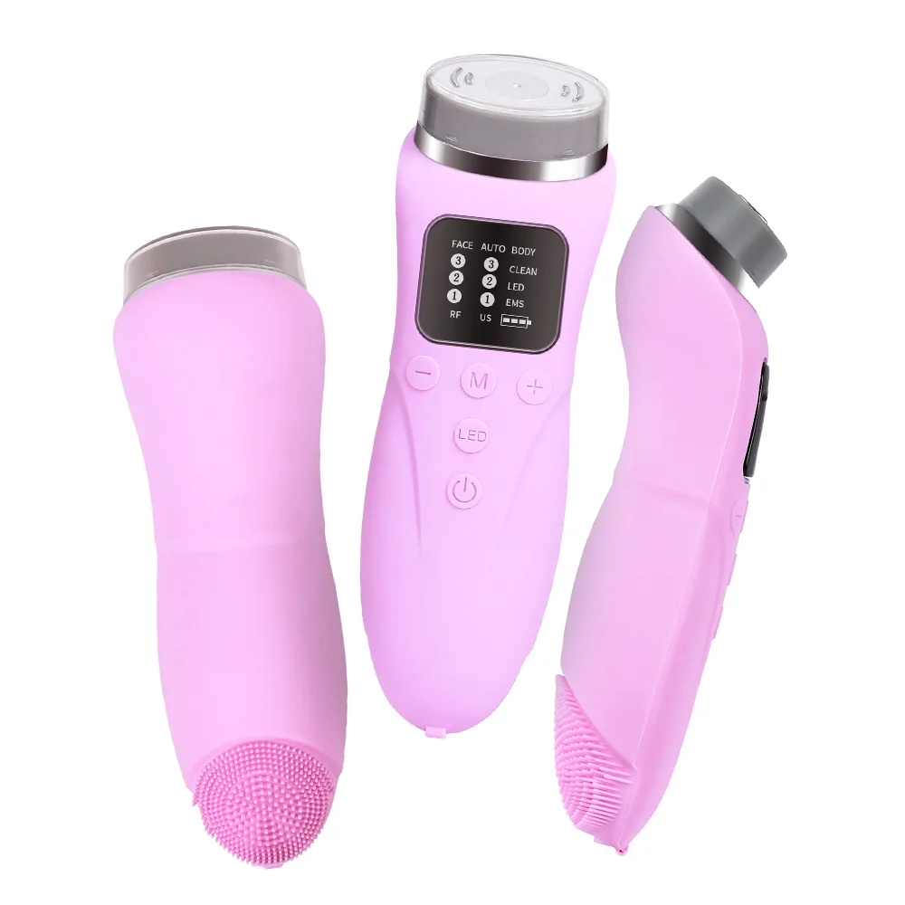 

EMS RF LED Red Blue Light Ultrasonic Radio Frequency Micro Electric Current Face Clean Skin Firming Whitening V Line Lifting Dev