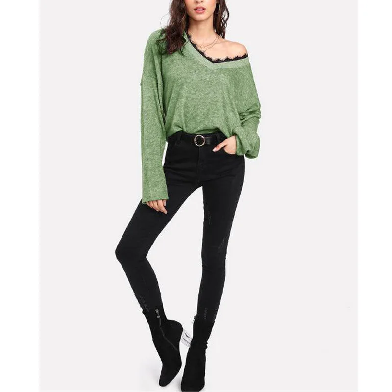 Nagodo Cashmere Sweater Women 2019 New Sweet Knit Pullovers Casual V-neck Off Shoulder Lace Side Sweaters Mujer Pull Femme Nagodo Cashmere Sweater Women 2019 New Sweet Knit Pullovers Casual V-neck Off Shoulder Lace Side Sweaters Mujer Pull Femme