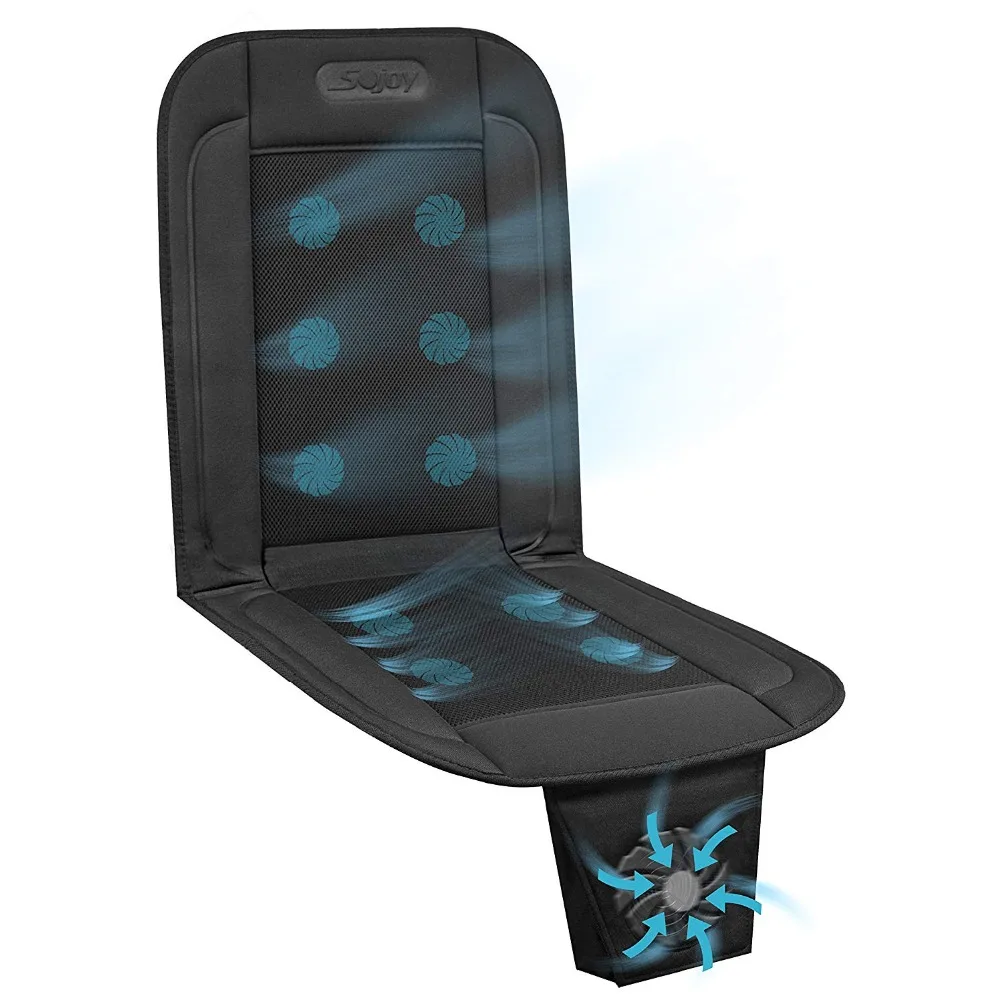 black1 Sojoy Comfortable Breathable Cooling Car Seat FAN Cushion 12V 