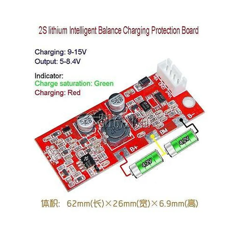 Intelligent Balance Charging Protection Board 2S 18650 lithium Batterie Cell
