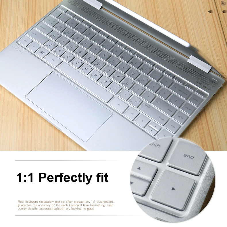 

XSKN for HP Spectre X360 2-in-1 13.3" 13-AC033DX Touch-Screen Laptop Ultra Slim Clear Transparent TPU Keyboard Cover Skin Film