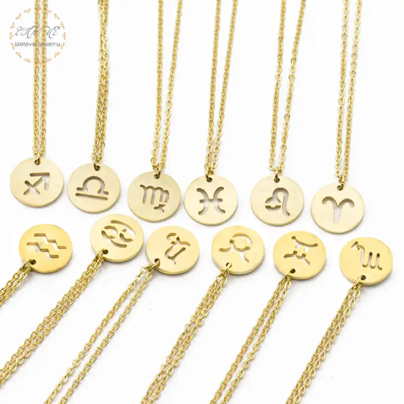 Zodiac Necklace Libra Scorpio Sagittarius Personalized Gift for Women Constellation Necklace Celestial Capricorn Aquarius