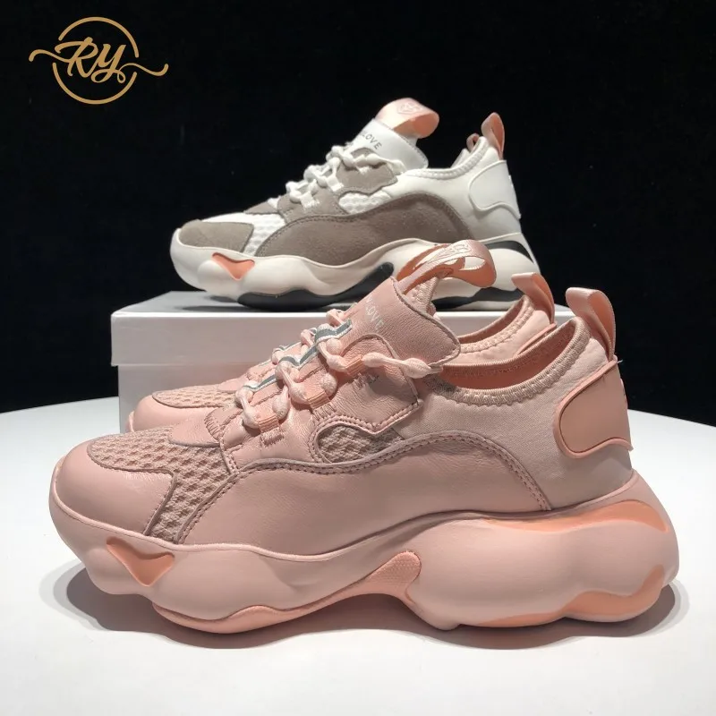 

RY-relaa fashion women's shoes 2019 summer new fashion casual sports thick-soled sponge cake color matching sneakers